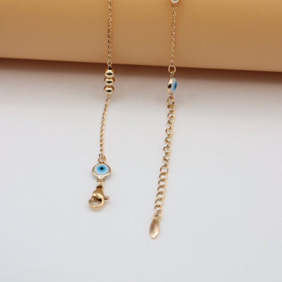 "Rose Gold Evil Eye Necklace with Chain, XPNL0119 - Picture 7 of 12
